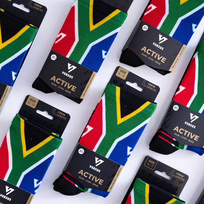 South Africa Flag Active Crew Socks