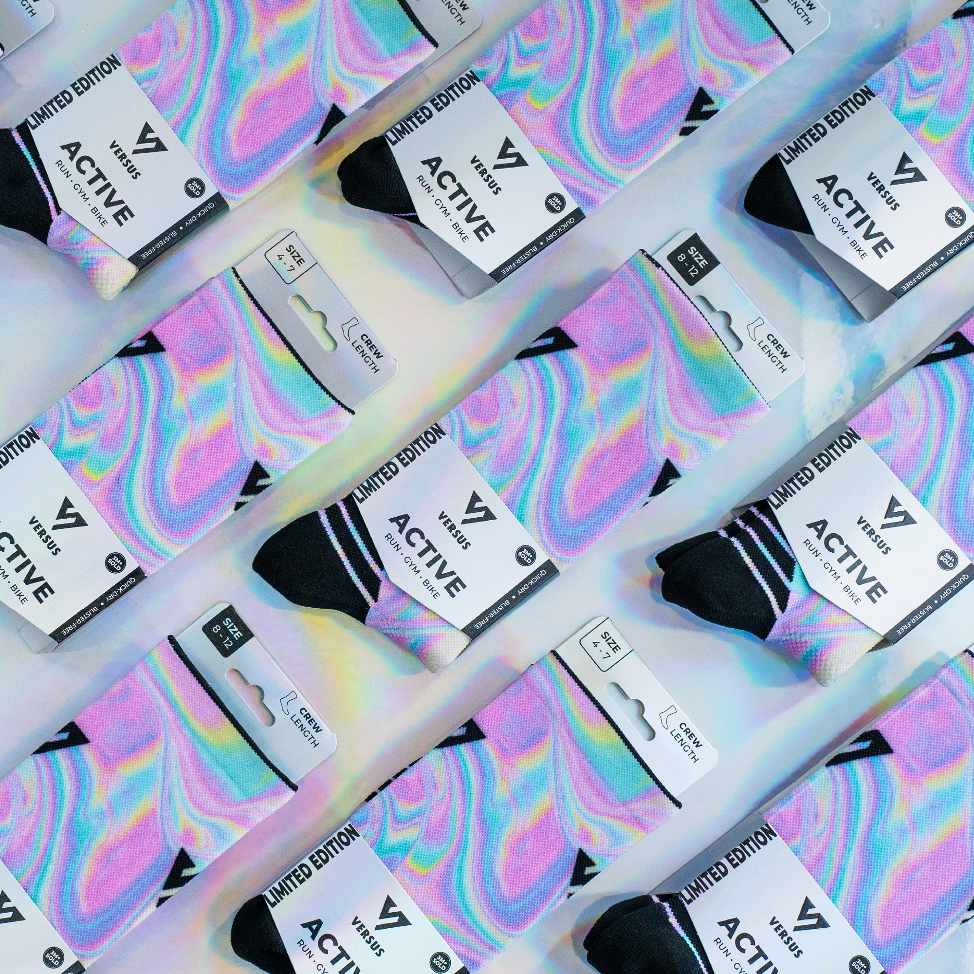 Holographic Active Crew Socks