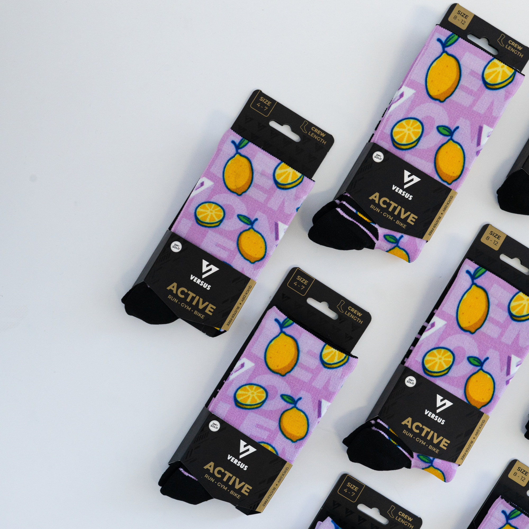 Lemon Active Crew Socks