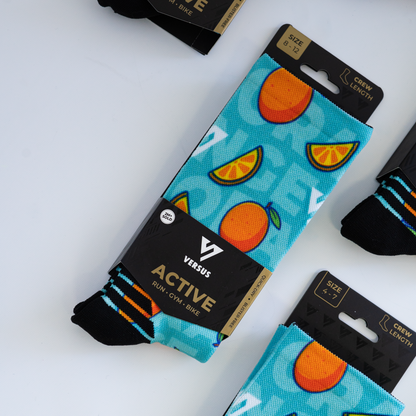 Orange Active Crew Socks