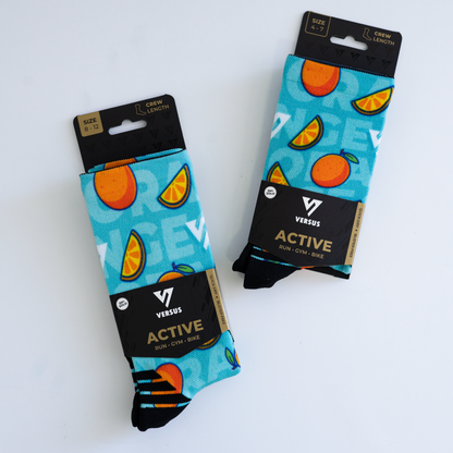 Orange Active Crew Socks