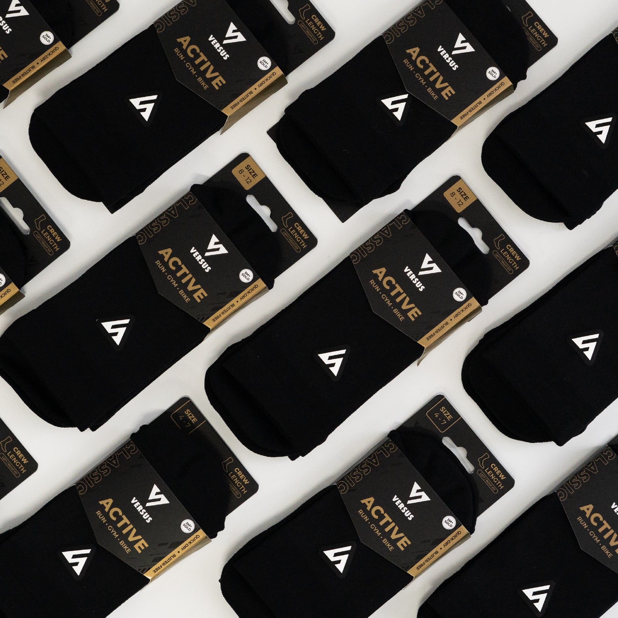 Classic Black Active Crew Tab Socks