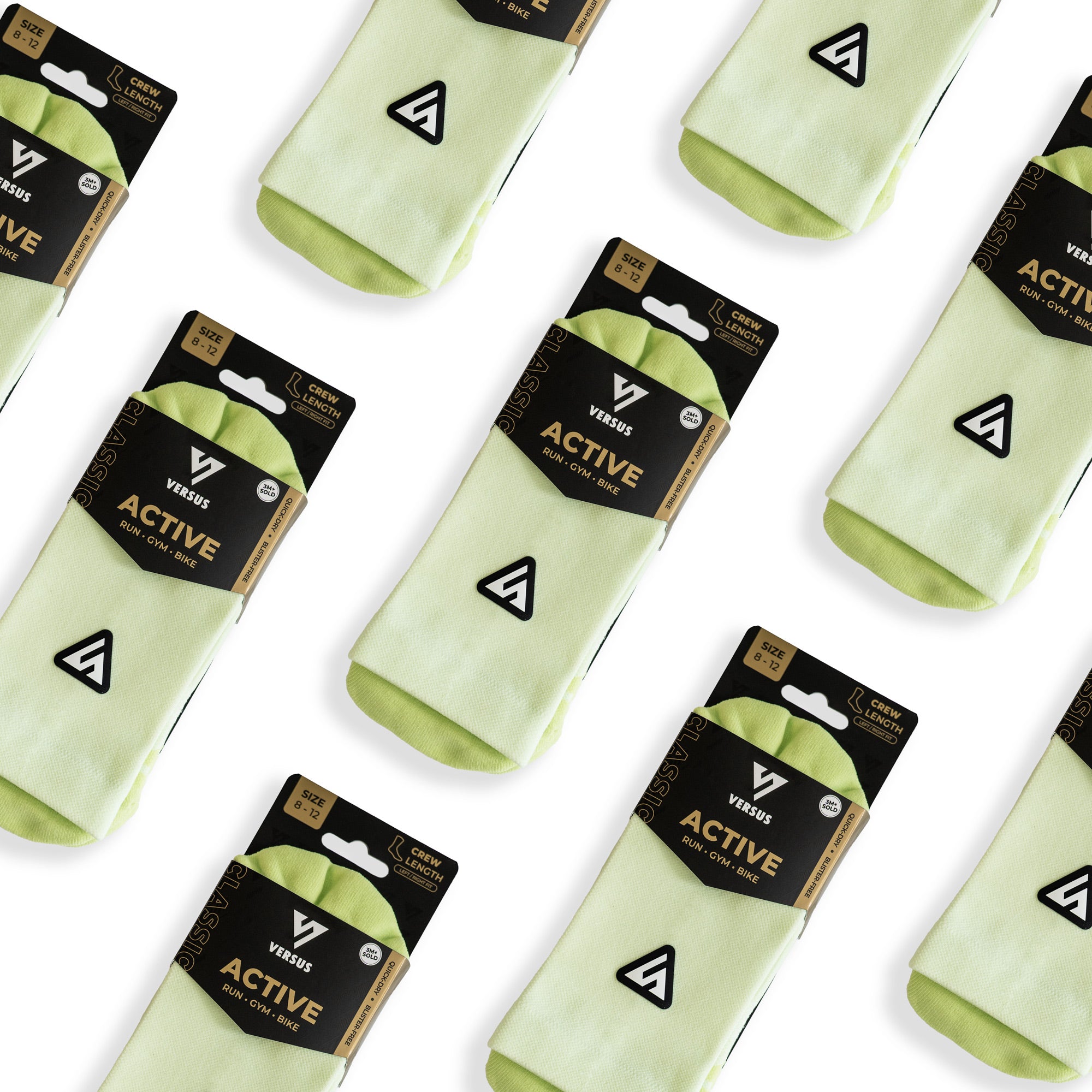 Classic Lime Active Crew Tab Socks