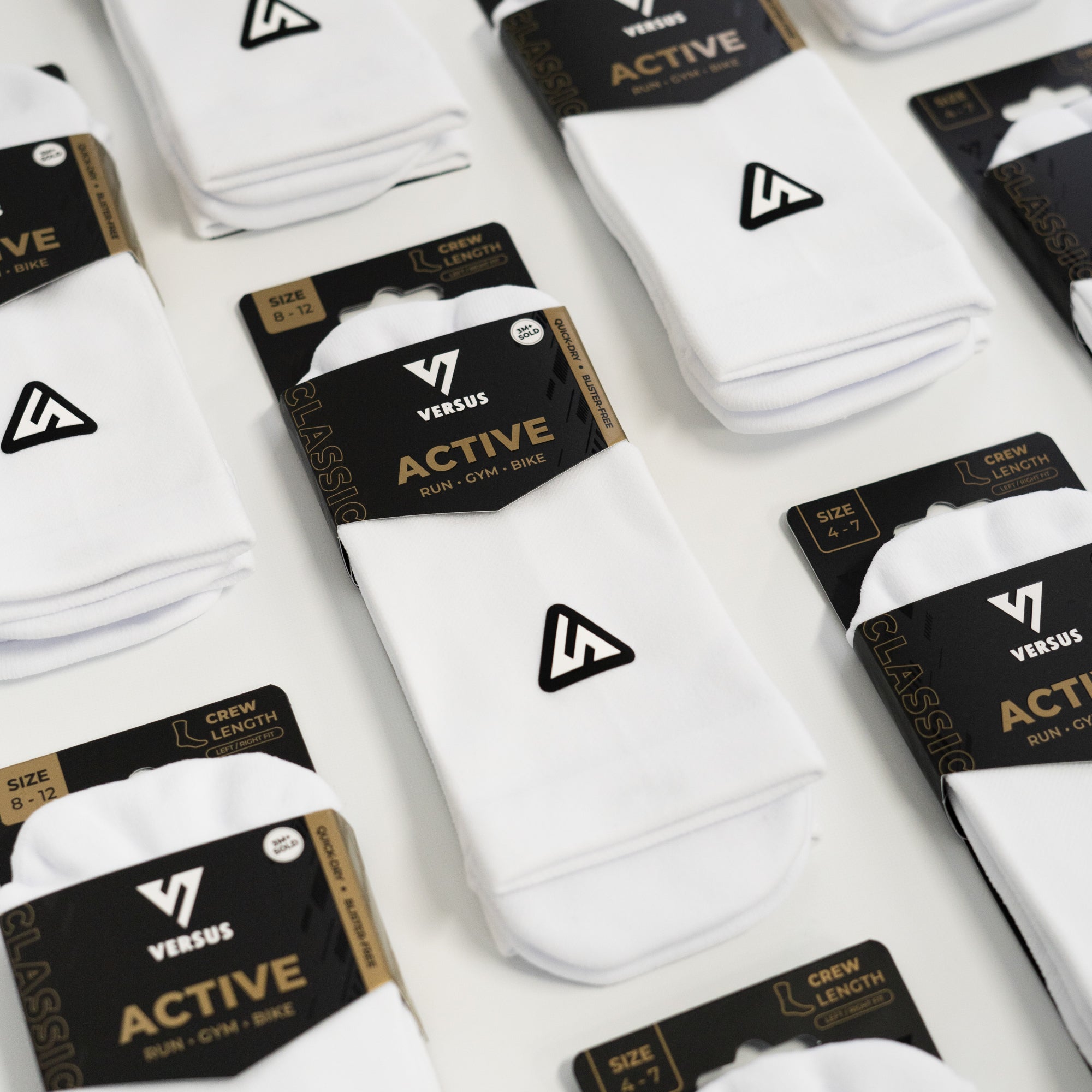 Classic White Active Crew Tab Socks