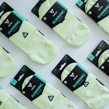 Lime Running Quarter Socks